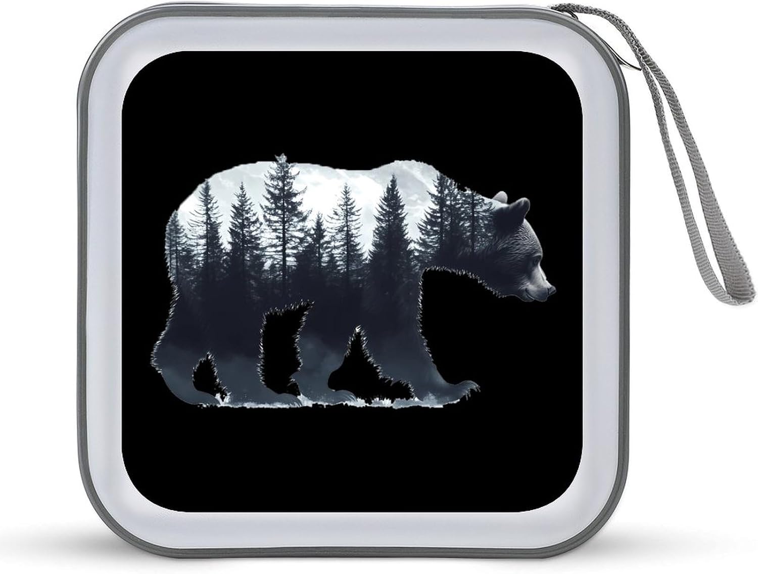 Bear Forests Silhouette Protective CD Case Storage Rack 40 Capacity DVD Holder Organizer Car Travel