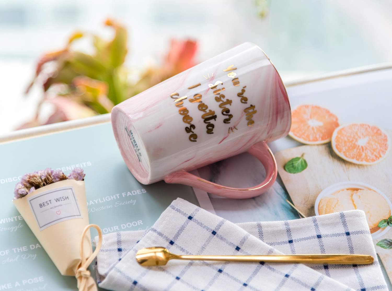 Cheapest 🛒 Mugpie You're the Sister I Got to Choose Mug - Birthday Gifts for Sister Sisters in Law Best Friend - Perfect Mother's Day Gifts- Pink Coffee Cup + Novelty Socks If You Can Read This,Bring Me Coffee
