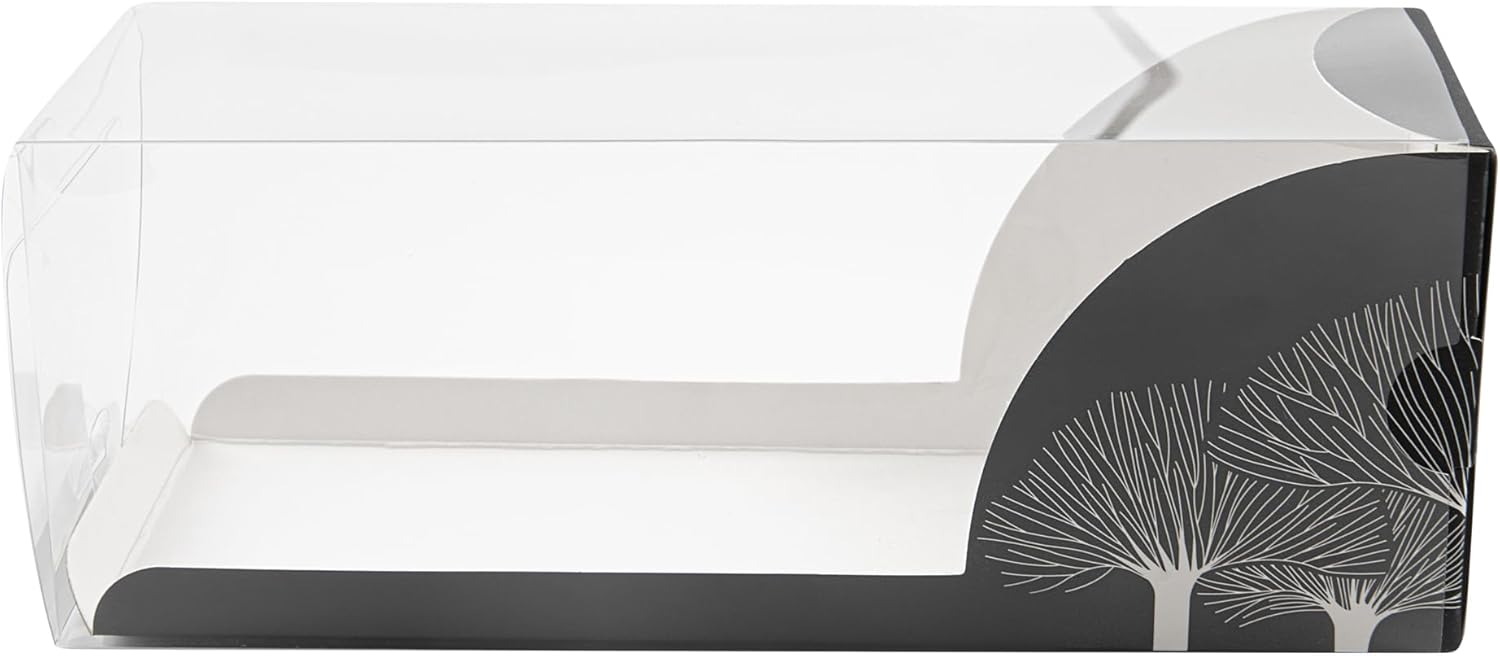 Sweet Vision 長方形クリアプラスチックエククレアボックス - ブラックペーパースリーブ ツリーアクセント - 7インチ