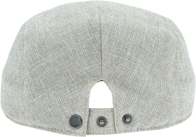 Image of Men's Cotton-Hemp Blend Newsboy Cap - Lightweight Summer Flat Cap for Driving & Outdoor Style