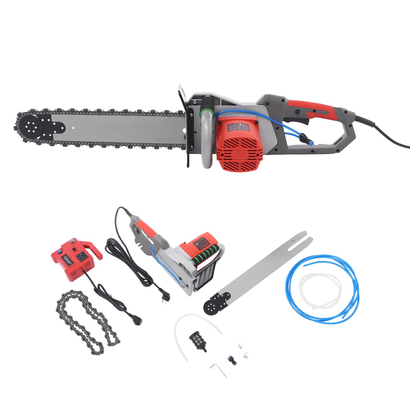 Elektryczna piła łańcuchowa 35/48 cm, przenośna długość cięcia, piła łańcuchowa, piła elektryczna 5800 W/6500 W, elektryczna piła ścienna 6300 obr./min, do cięcia ścian betonowych i