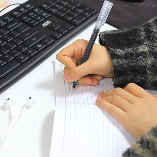 Miniatura 6 de Bolígrafos de punta redonda, 12 bolígrafos de tinta negra, punta fina, 0.020 in, bolígrafos de punta fina, bolígrafos de punta extrafina, bolígrafo