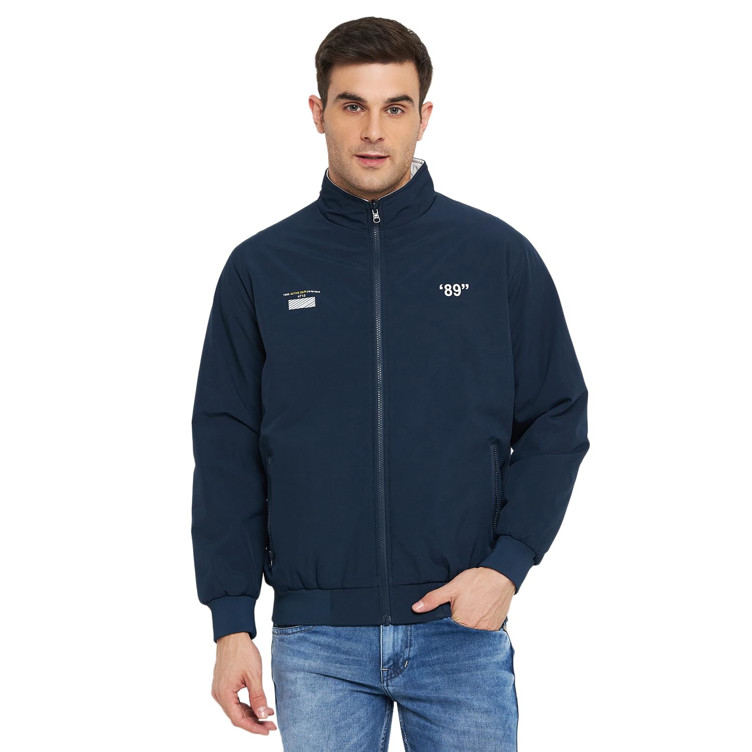 cantabil Navy Blue Solid Full Sleeves Mock Collar Regular Fit Reversible Men Casual Jacket | Casual Winter Jackets for Men | Mens Jackets for Winter Wear (P_MJKT00205_NAVY)-picture-17
