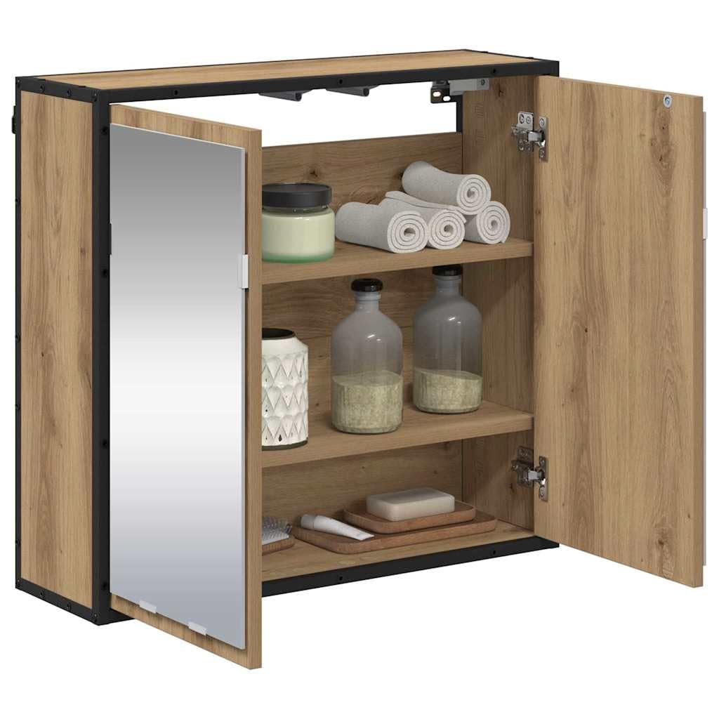 Estantería de pared de roble Artisan, 65 x 20 x 60 cm, con 3 estantes, material de madera, para baño, salón, aseo de invitados, espacio de almacenamiento y almacenamiento, diseño moderno