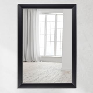 CLAMARO wall mirror Neo Collage 80 x 140 cm, black matte, wooden frame 38 | Foiled MDF Frame, real glass mirror board, HDF back for stability, metal hanger, portrait and landscape format