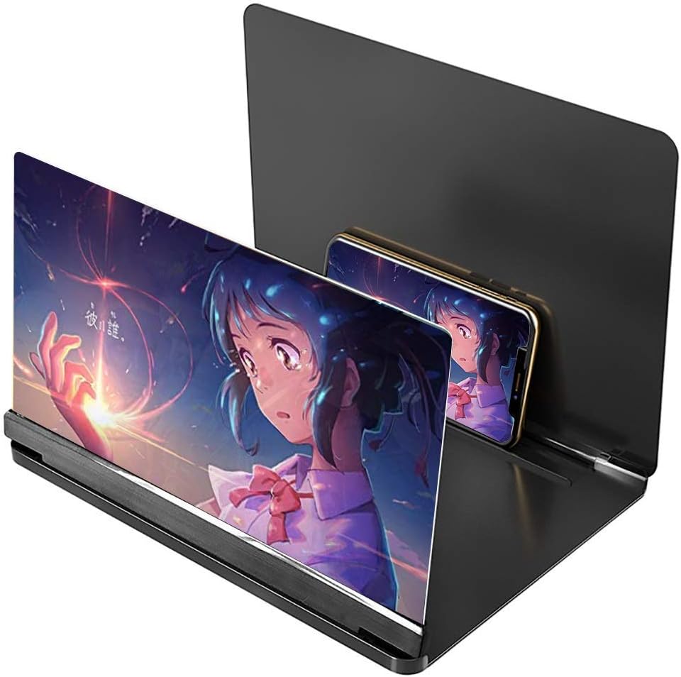 Screen Magnifier Screen Smartphone Amplifier 3D HD Mobile Phone Magnifier Projector Screen for Movies Videos and Gaming Supports All Smartphones (Color : White-2 Size : 32in) (Black 3)