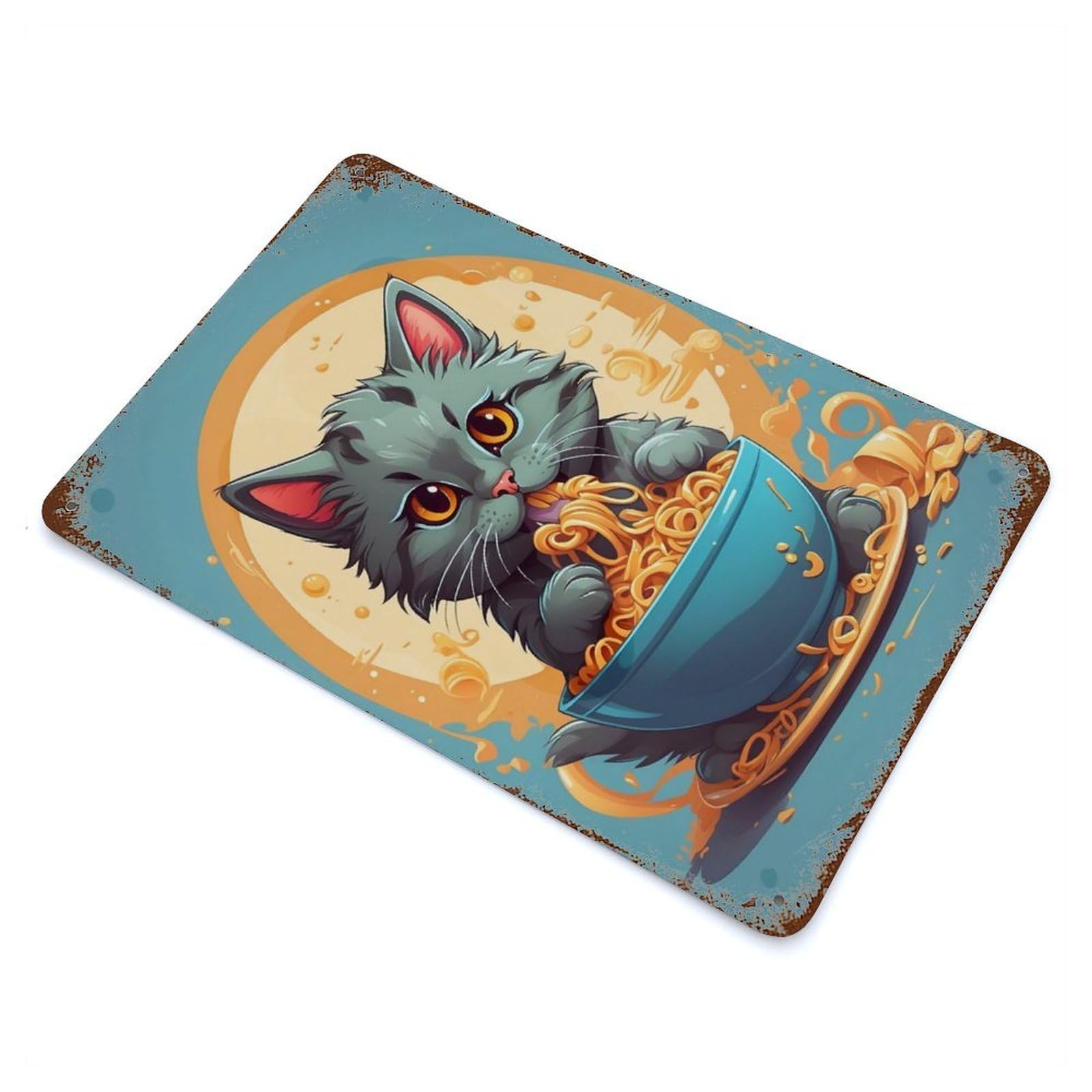A Cats Delight Rusty Metal Tin Sign 11.8"x7.9", Ideal for Pub, Kitchen And Man Cave Decor