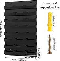 Vista 2 de Ireer Tarjetero para pared, soporte para tarjetas de visita de acrílico negro, organizador colgante de pared, soporte de exhibición de calcomanías