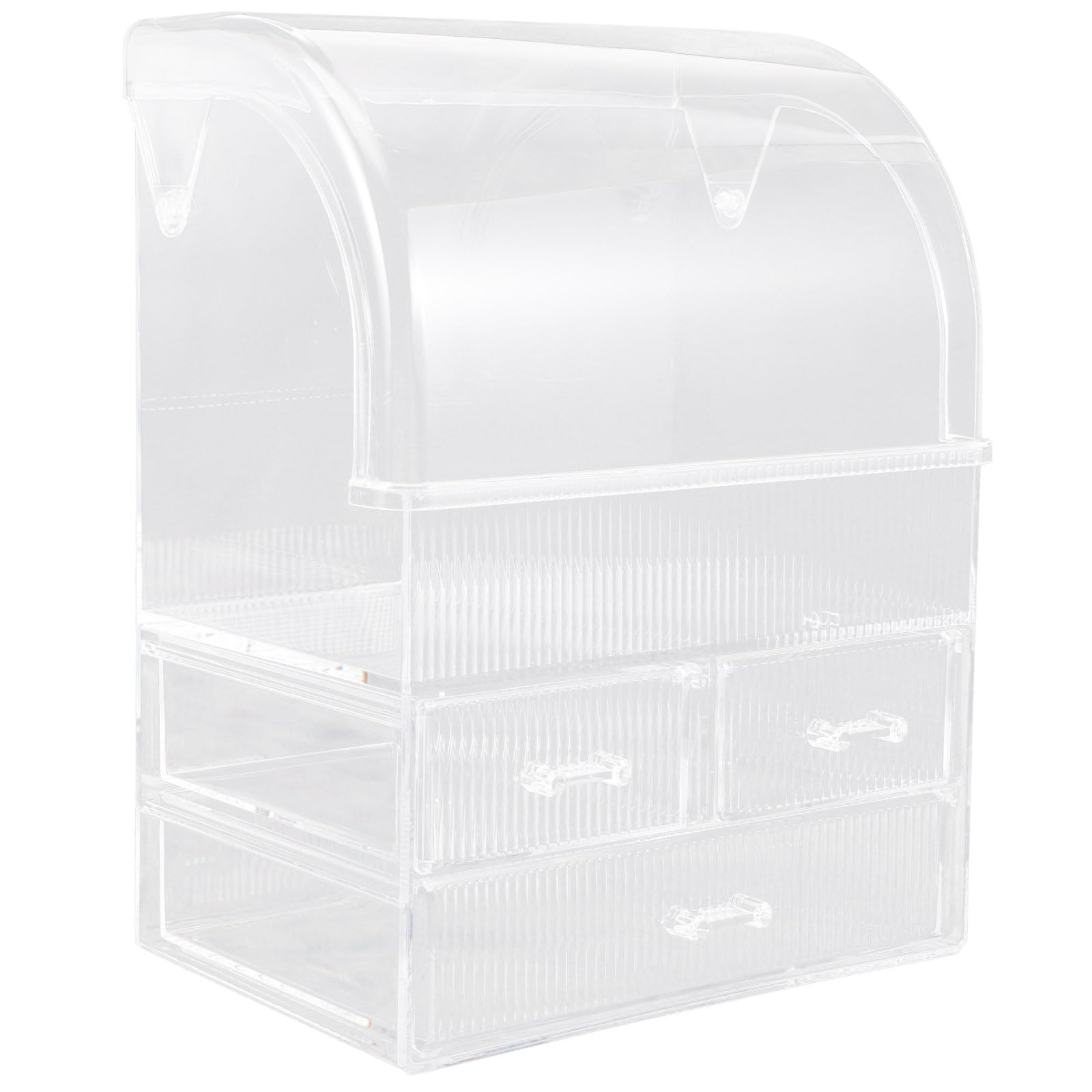SHINEOFI Caja Organizadora con Cajón de Maquillaje Acrílica de Escritorio | Gran Capacidad, Diseño Transparente, Multiuso para Joyas y Cosméticos, Fácil de Localizar y Proteger