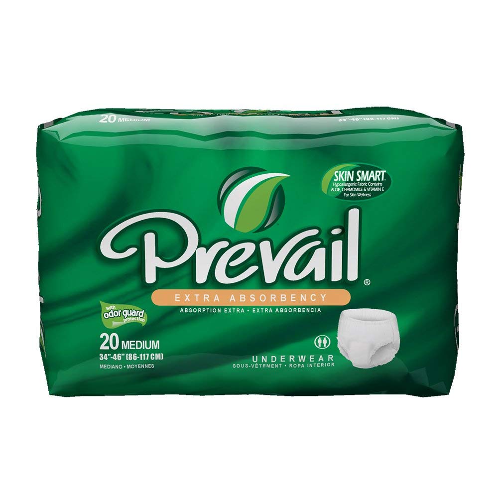 Prevail Adult Incontinence Underwear for Men & Women, Maximum Absorbency, Medium, 20 Count