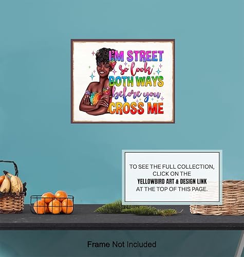 Miniatura 7 de funny Sayings African American Art - funny Quotes Wall Decor for Black Girl, Woman - Wall Art for Women, Bedroom, Bathroom, Living Room - Black