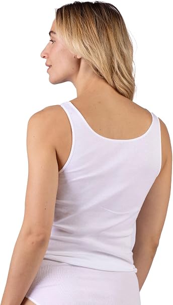 Nina Von C. Women's 3-Pack Sleeveless Vests - Fine Cotton With Lace Trim (White, Medium) - View #8