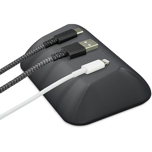 Smartish® Magnetic Cord Holder - Bigger Cable Wrangler Organizer with Magnet Clips for Charger Management on Desktop, Nightstand - Holds 6+ Cables - Black Tie Affair