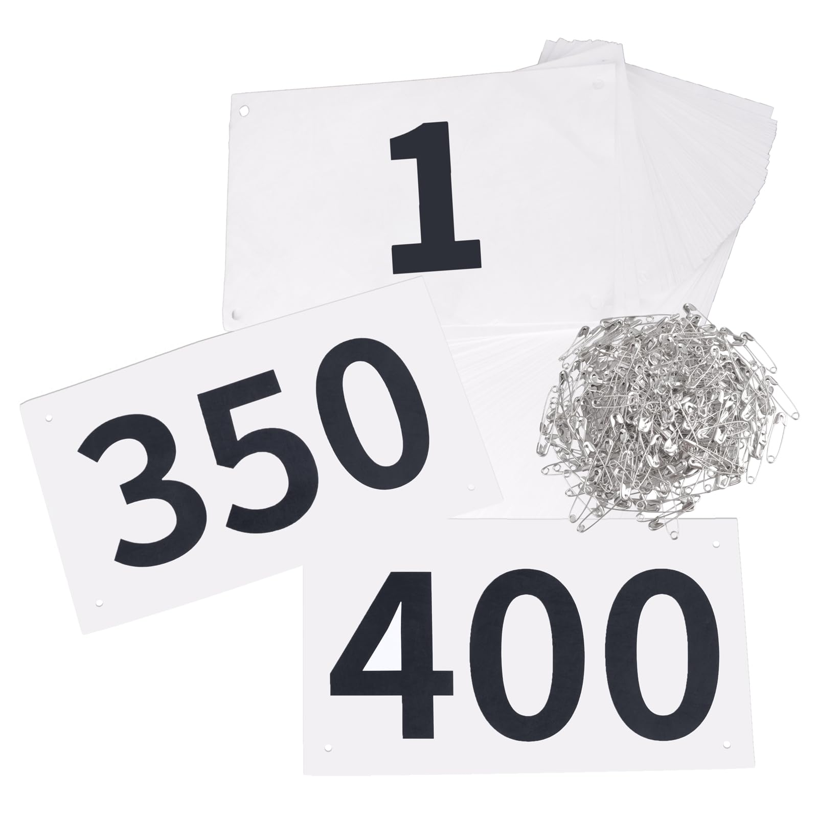 TRIWONDER Race Bibs Running Numbers with Safety Pins, Tyvek 4"x7" Large Numbers 1-500 for Marathon Runners Events Sports Games
