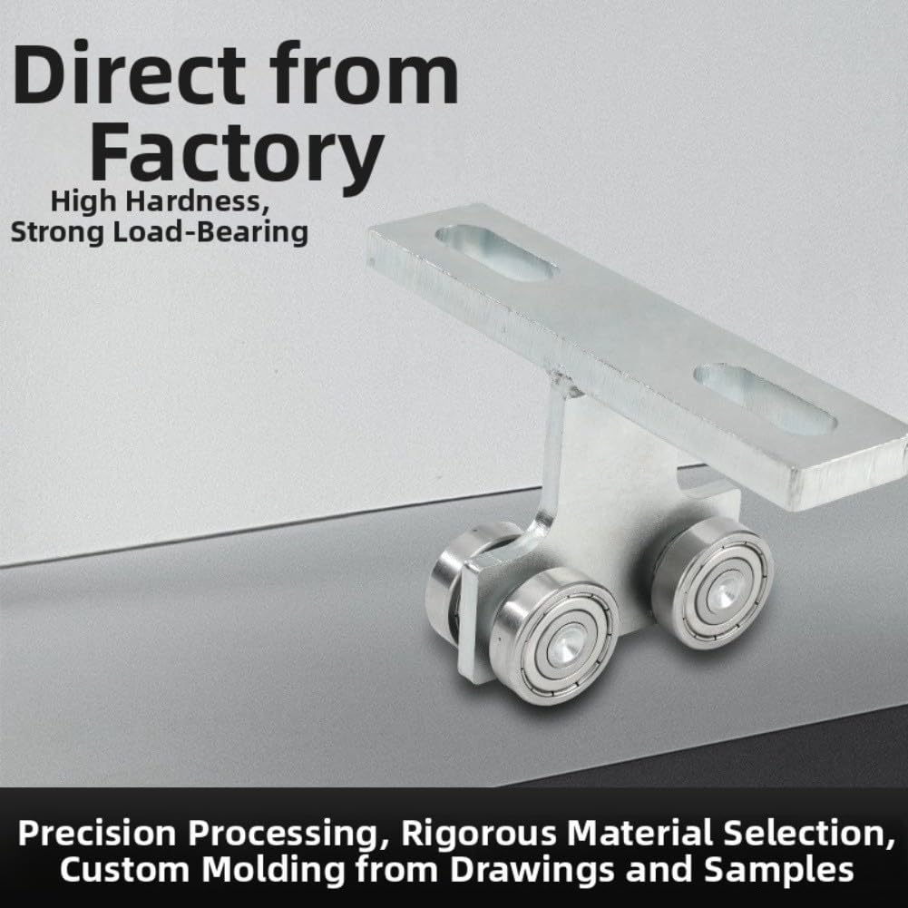 Polea Giratoria para acero 1800lbs para Vía Deslizante Industrial Gimnasio para carga Pesada 15x5x6cm(T-shaped)