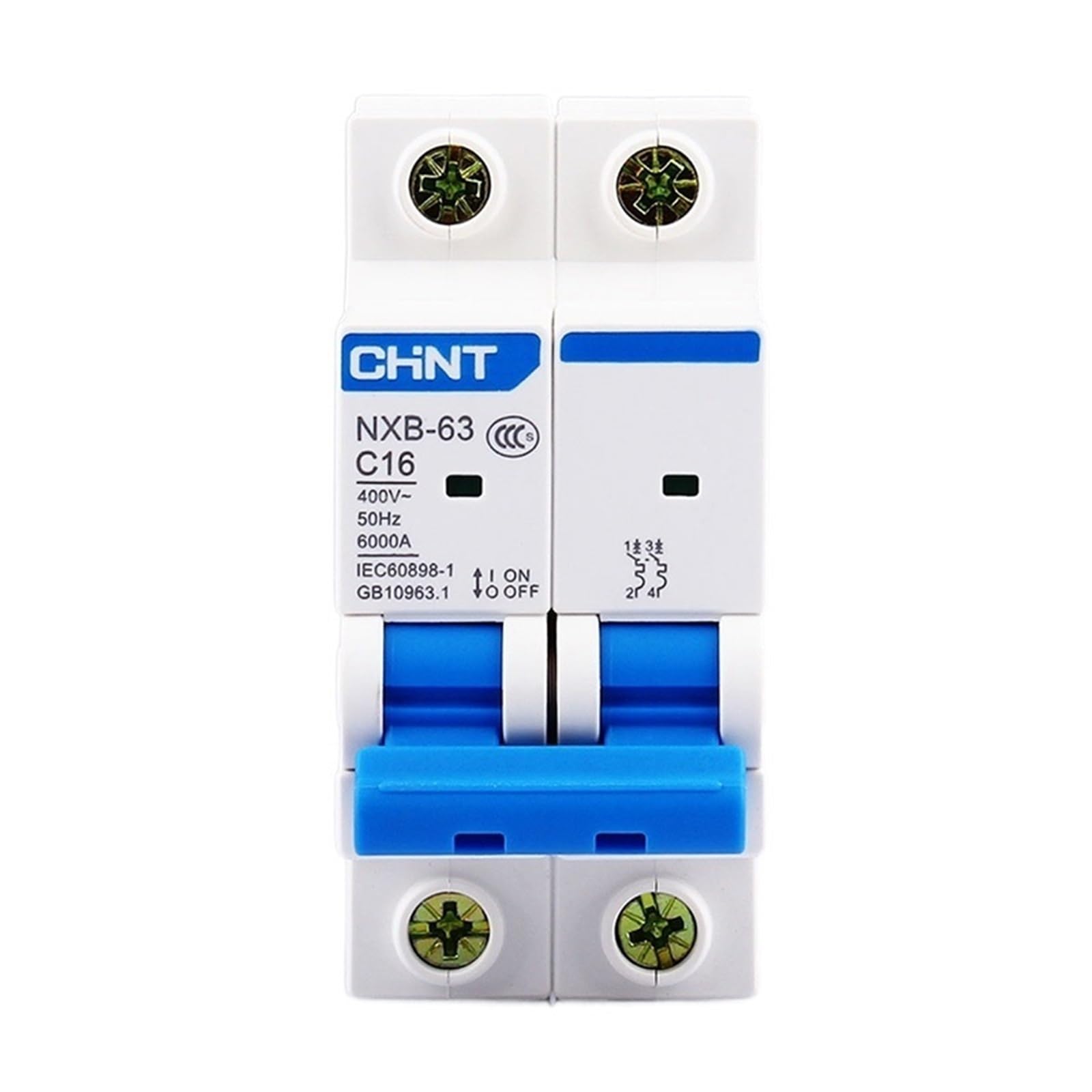 NXB-63 2P AC 230/400V Miniature Circuit Breaker C 6 10 16 20 25 32 40 63A Overload Protector DZ47 C Style Air Switch (Color : 2P, Size : 40A)