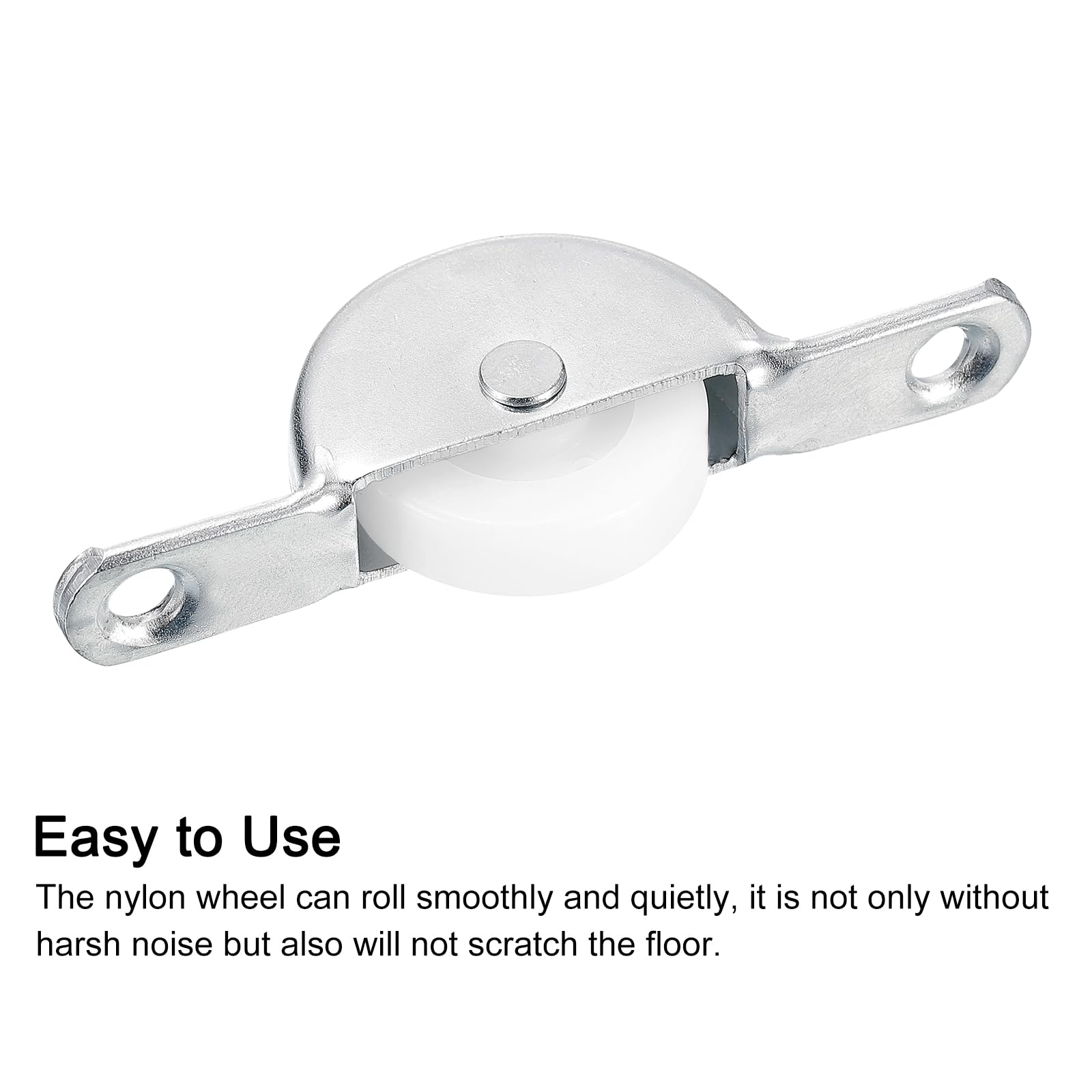 uxcell 25 mm Schiebetür Nylon Riemenscheibe Möbelrollen Rollen für Bildschirmtür, Kleiderschrank, Schrank, 8 Stück, Weiß / Silberfarben