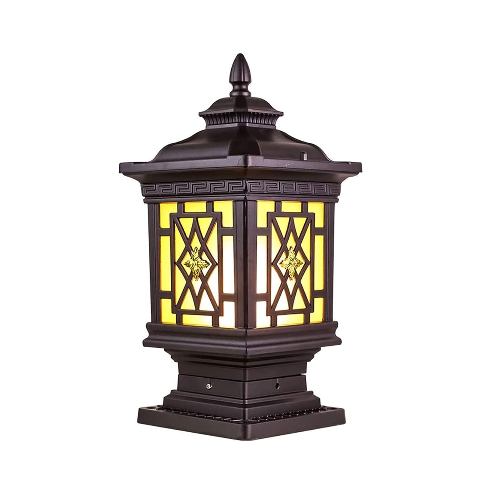 Post de Plein air avec Base de Montage, Lanterne à pôles imperméables, Lampe extérieure Post Lantertern Head pour Jardin, Patio, Pathway