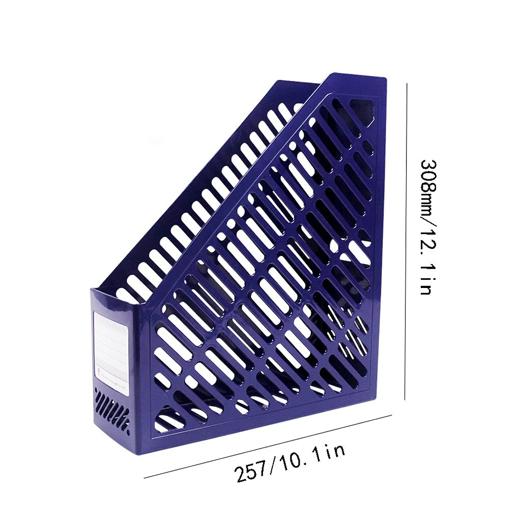 Plastikowa półka do przechowywania plików na pulpi Siatkowy organizer na dokumenty i czasopisma, wielokolorowy na biurko(Blue)