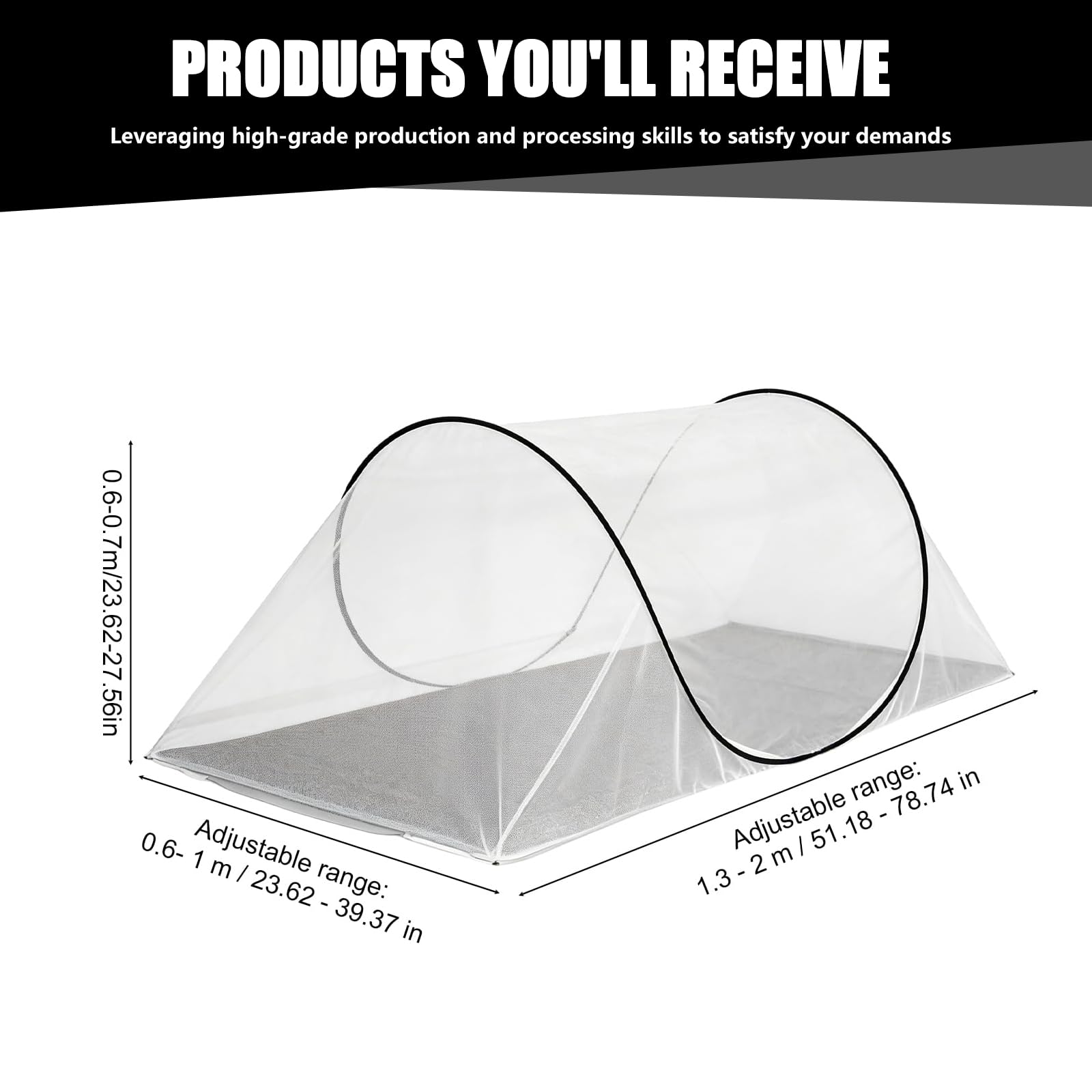 Moustiquaire, Faltbares Moskitonetz, 200 X 100 X 70 Cm Tente De Camping Portable, Moustiquaire De Voyage Moustique Pop-Up Ultra Léger Net pour Chambre À Coucher, Extérieur, Camping