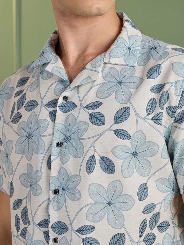 Image of MARK & ALBERT Mens Half Sleeves Printed Shirt