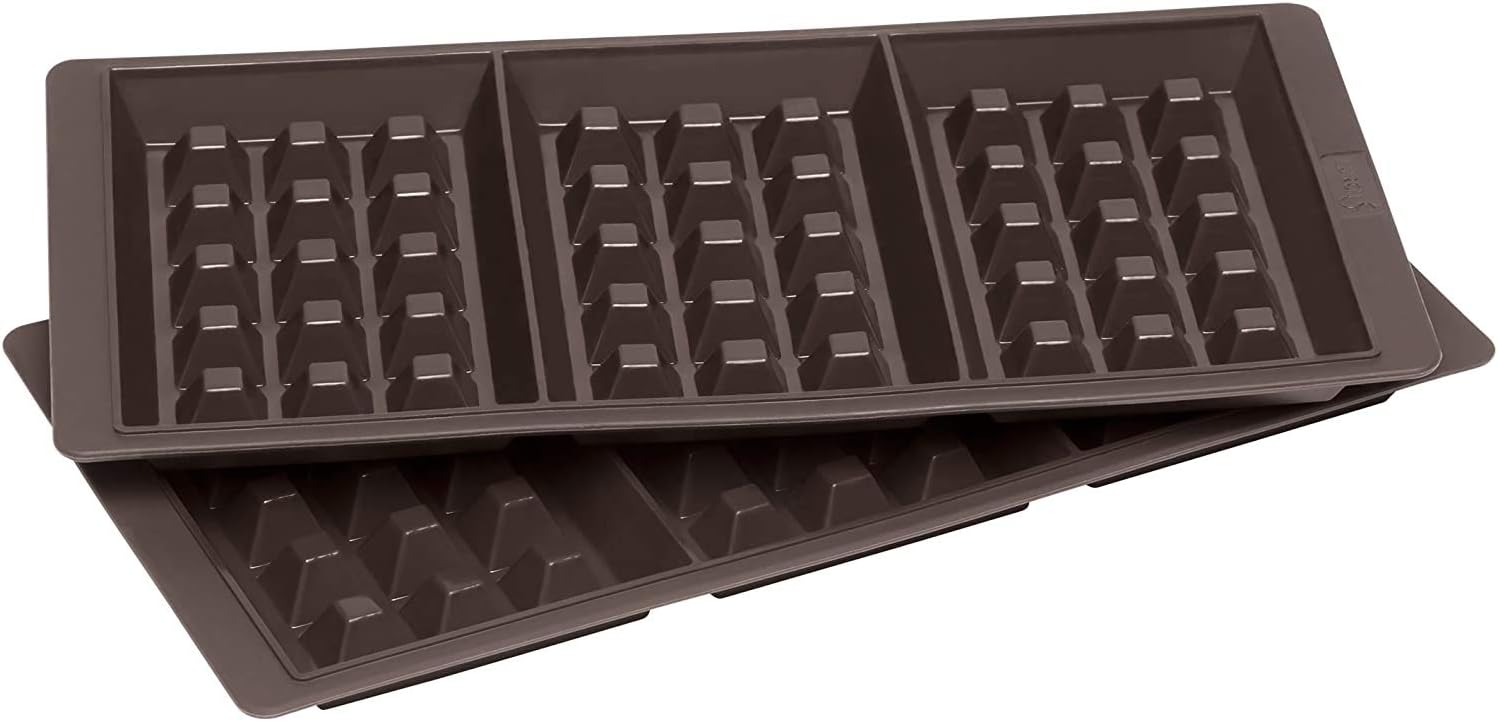 LURCH Germany Flexiform Waffle 11.4x5.7 inches 3 cavity 2 pcs set brown