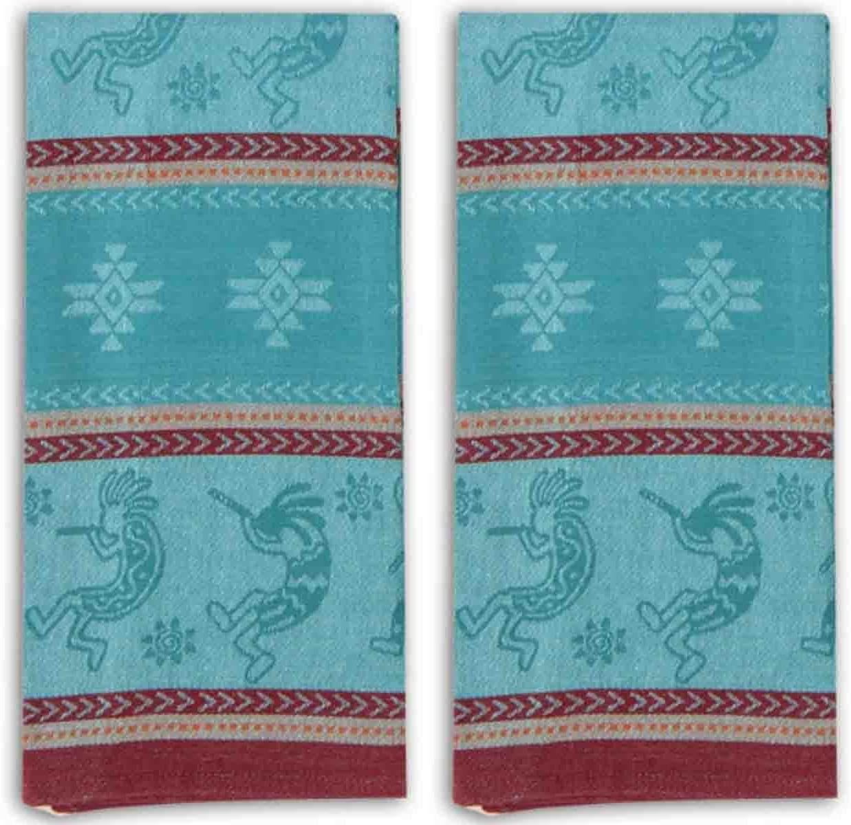 Kokopelli Embossed Jacquard Kitchen Tea Towels Set of 2