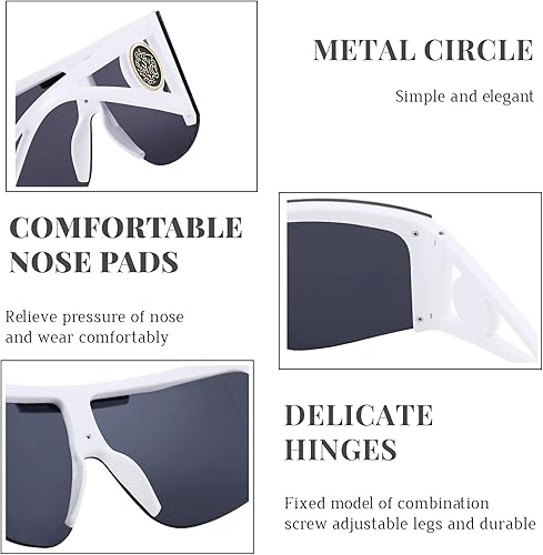 Miniatura 6 de FEISEDY Gafas de sol de gran tamaño de una pieza para hombres y mujeres, lentes de sol envolventes para ciclismo, conducción y vacaciones B4027