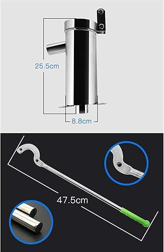 Miniatura 6 de Bomba de pozo de presión manual, bomba de pozo de estilo antiguo, prensa de agua, bomba de mano de pozo, cuenco de cuero antiguo, uso doméstico,