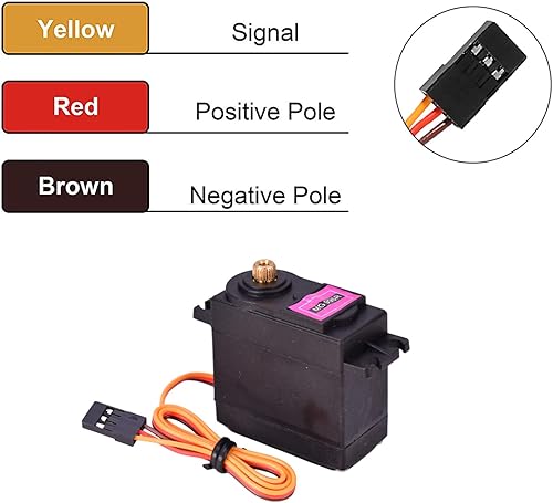 Miniatura 2 de SIPYTOPF 2 unidades MG996R Servo Motor 180 Metal Micro Gear Servo Digital de Alta Velocidad Torque Servo Motor para RC Robot Brazo Helicóptero Avión