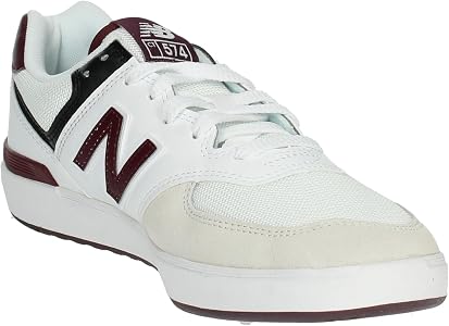 Amazon.com | New Balance 574 Court White/Crimson US Men's 10