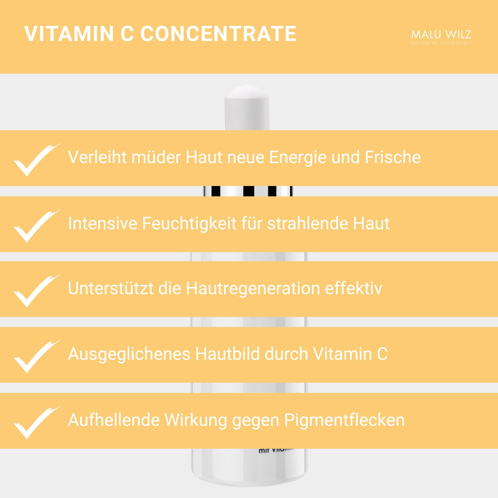 Malu Wilz Vitamin C Concentrate 30ml - Leichtes Vitamin C Konzentrat für schonende und effektive Gesichtspflege, Feuchtigkeitspflege für trockene Haut