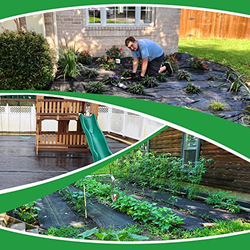 3Ft X 50Ft Weed Barrier Landscape Fabric Heavy Duty,Durable Ultra Thick Weed Blocker Cover,Garden Fabric Weed Barrier With 20 U-Shaped Securing Pegs For Farming Outdoor Gardening Weed Control Mat #TOP6