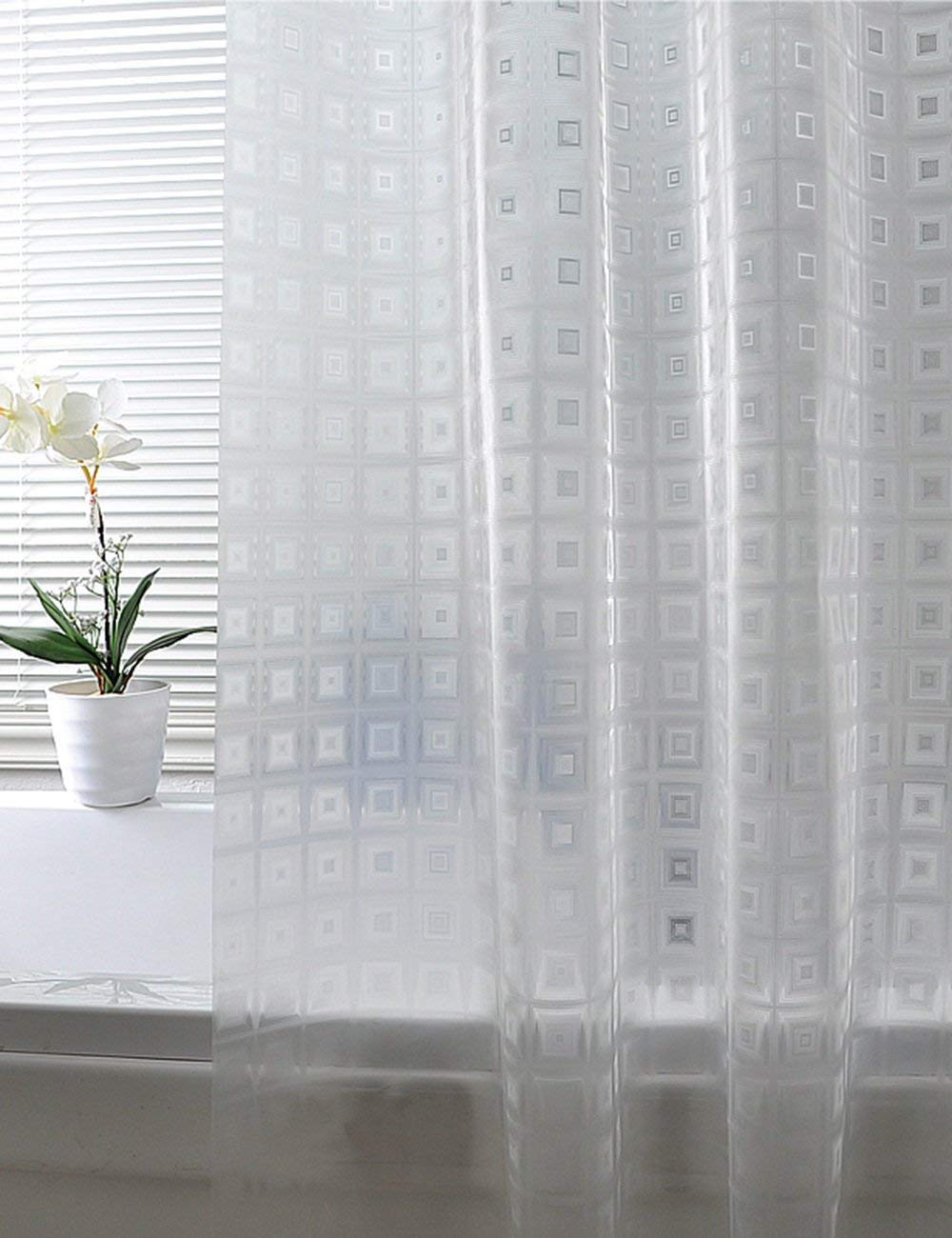 Mu Home - Cortina de ducha impermeable para baño, cortina de ducha impermeable, más gruesa, translúcida, cortina de baño (una variedad de tamaños opcionales)