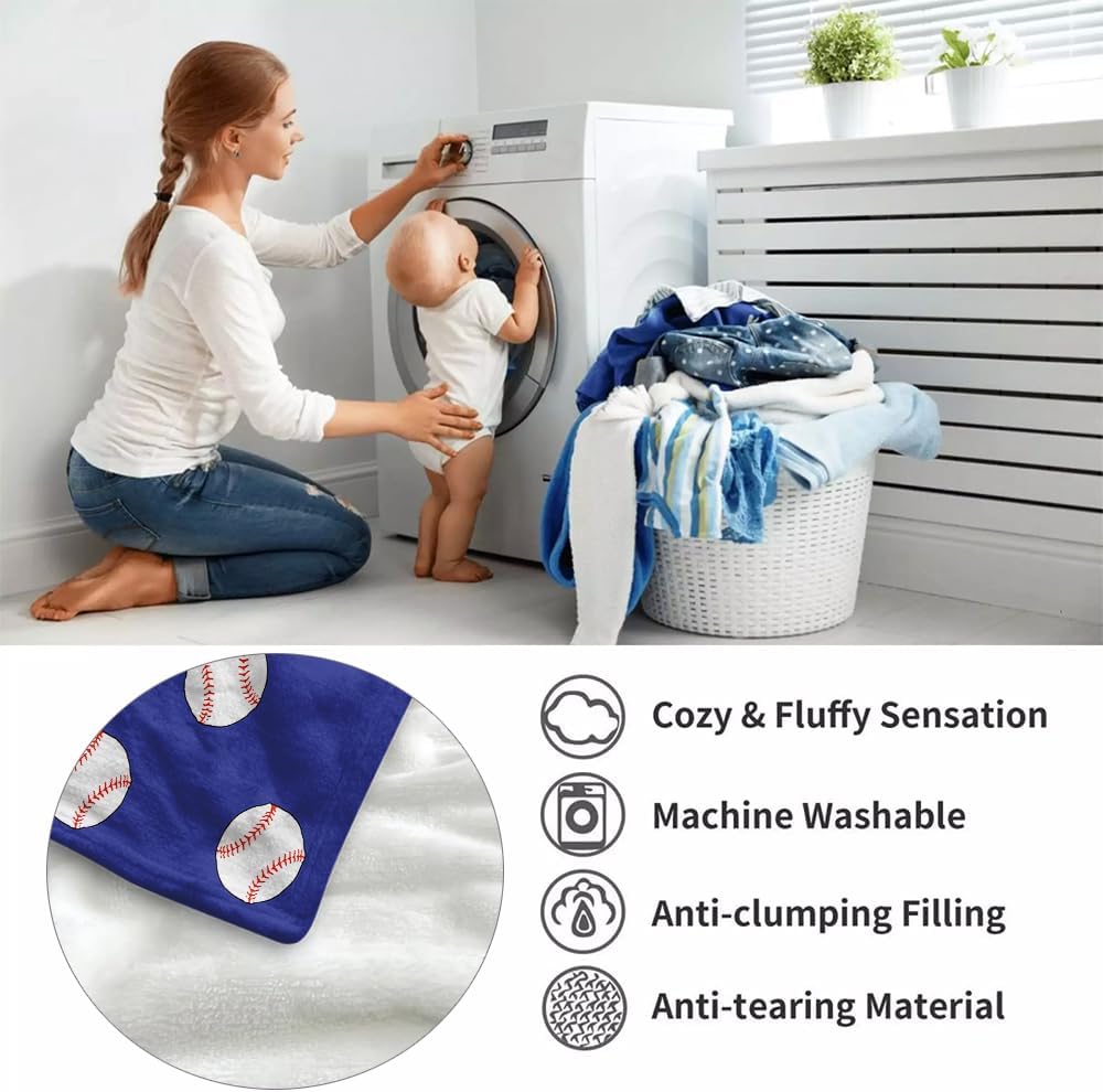 Soft Baseball Blankets for Boys Adults Kids, Baseball Gifts for Boys Men Team Coach Gifts for Christmas Thanksgiving, Cozy Fleece Blanket for Couch Bed Sofa 50'' x 60'' (02) - Image 5