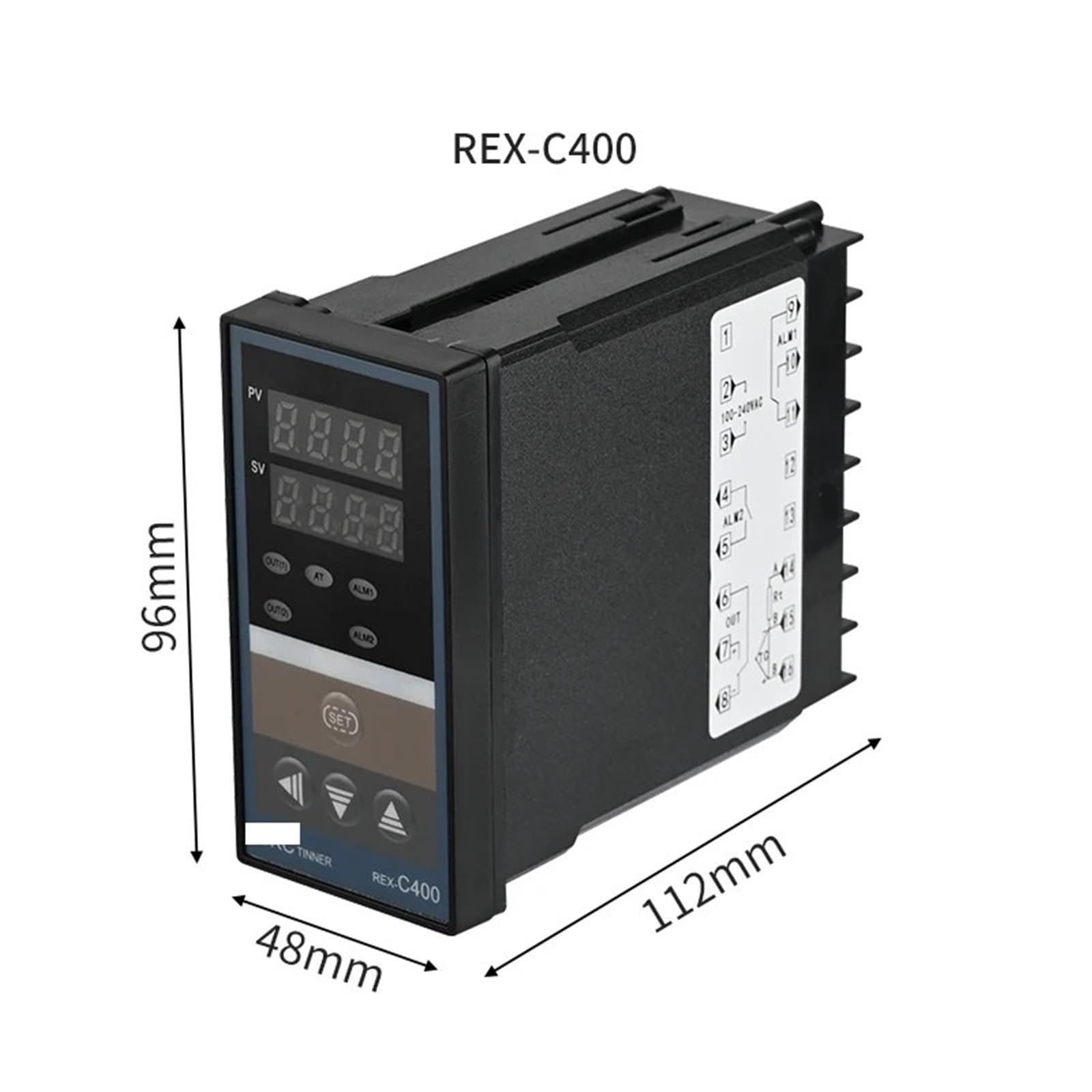 1 Uds REX-C100 controlador de temperatura PID termostato con pantalla digital SSR salida de relé REX C400 C700 C900 110V-220VAC KEJ PT100 CU50(C900-MAN)