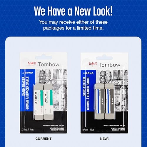 Miniatura 7 de Tombow 67304 Mono Sand Eraser, 2-Pack. Silica Eraser Designed to Remove Colored Pencil and Ink Markings