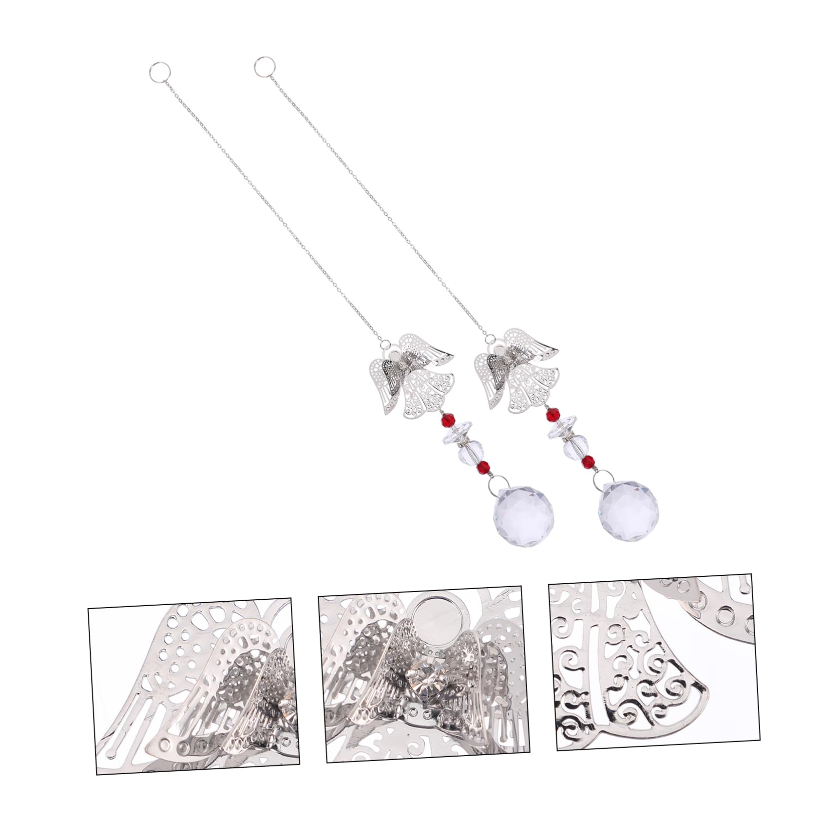 Happyyami 6stücke Kristall Engel Für Lampen Deko Hängende Ornamenten Für Fenster Türen Hochzeiten Weihnachtsbaum Große Rote Kristallkugeln