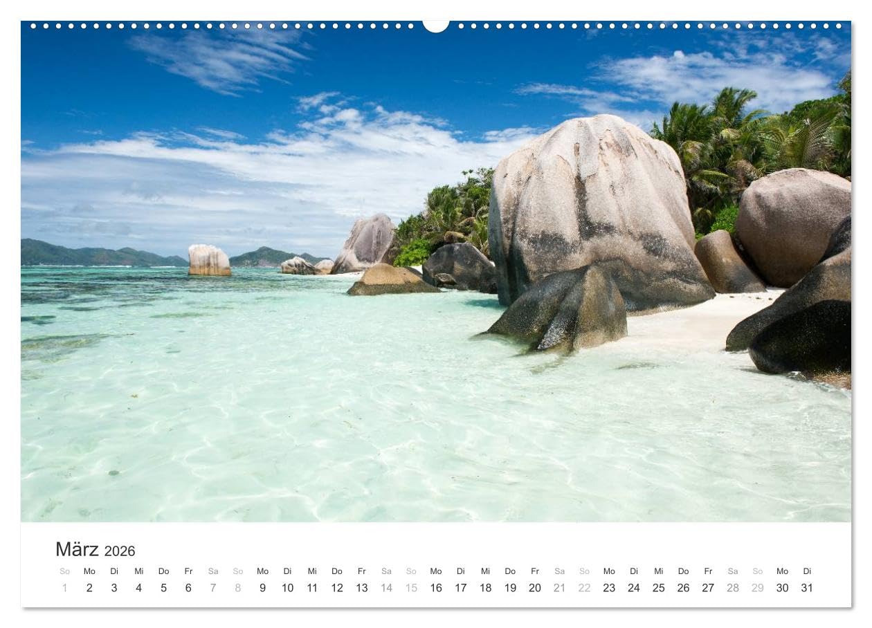 Seychellen - Willkommen im Paradies (Wandkalender 2026 DIN A2 quer), CALVENDO Monatskalender: Dieser Kalender nimmt Sie mit auf eine Reise in das Paradies (CALVENDO Orte)