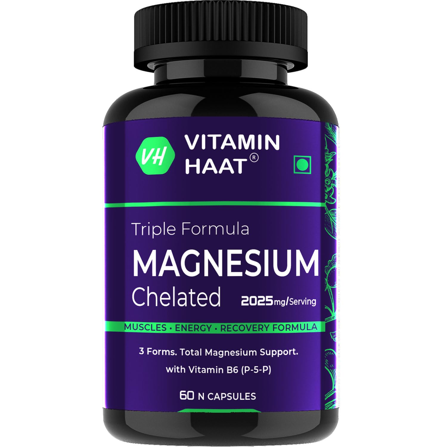 Magnesium Supplement | Magnesium Glycinate and Citrate with Vitamin B6 Supports Muscle Recovery & Better Sleep | Triple Mineral Complex |2025mg Per Serving 120 Capsules by VitaminHaat — Amazon image 8