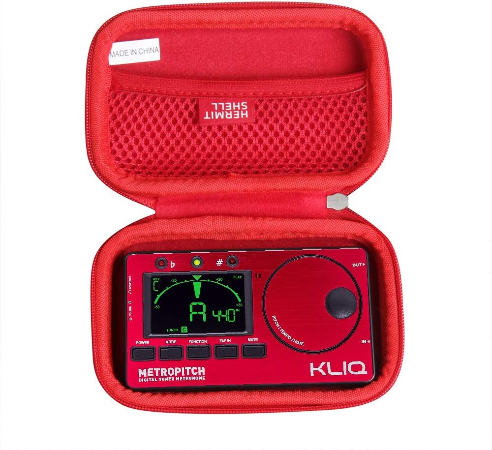 Hermitshell Hard Travel Case for KLIQ MetroPitch - Metronome Tuner (Red)