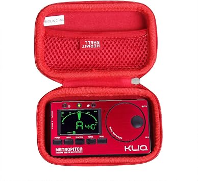 Hermitshell Hard Travel Case for KLIQ MetroPitch - Metronome Tuner Red