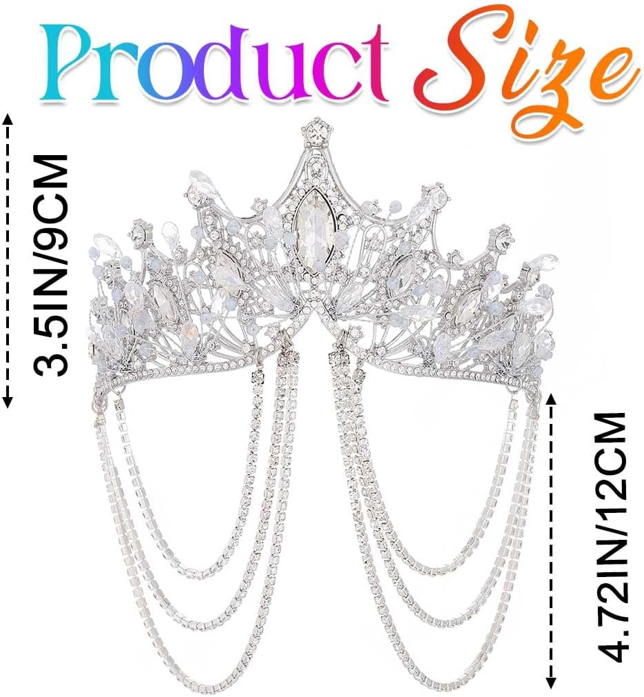 Yean Queen Crowns and Tiaras Silver Rhinestone Tiara Wedding Crystal Headband Crown for Women - Image 5