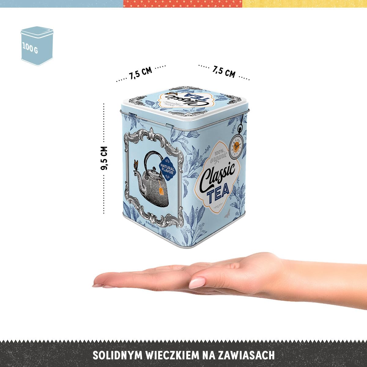 Nostalgic-Art Retro puszka na herbatę, 100 g, Classic Tea – Pomysł na prezent dla miłośników herbaty, metalowy pojemnik na herbatę, Styl vintage
