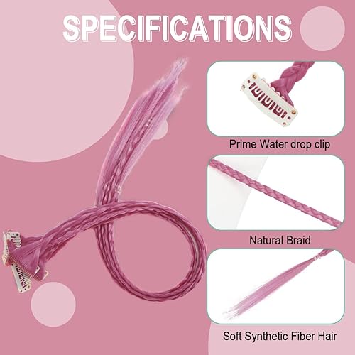 Miniatura 5 de Extensiones de cabello trenzado, 5 piezas de extensiones de cabello sintético suave natural para mujer, para uso diario (22 pulgadas, trenzadas,