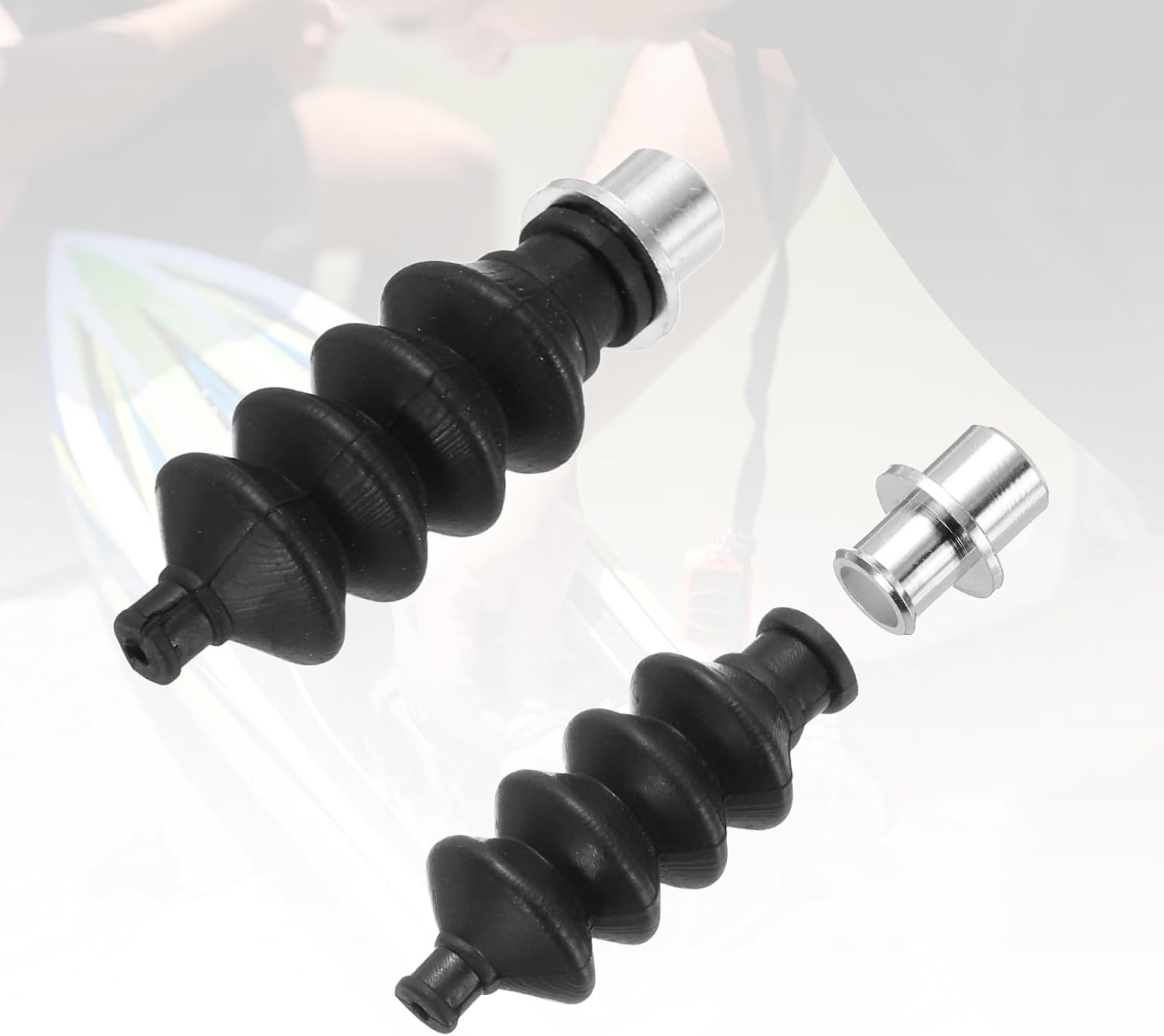 MECCANIXITY 4Sets 32mm Waterproof Push Rod Rubber Seal Bellow with Aluminum Mount for RC Boat Brushless Electric Boat Car