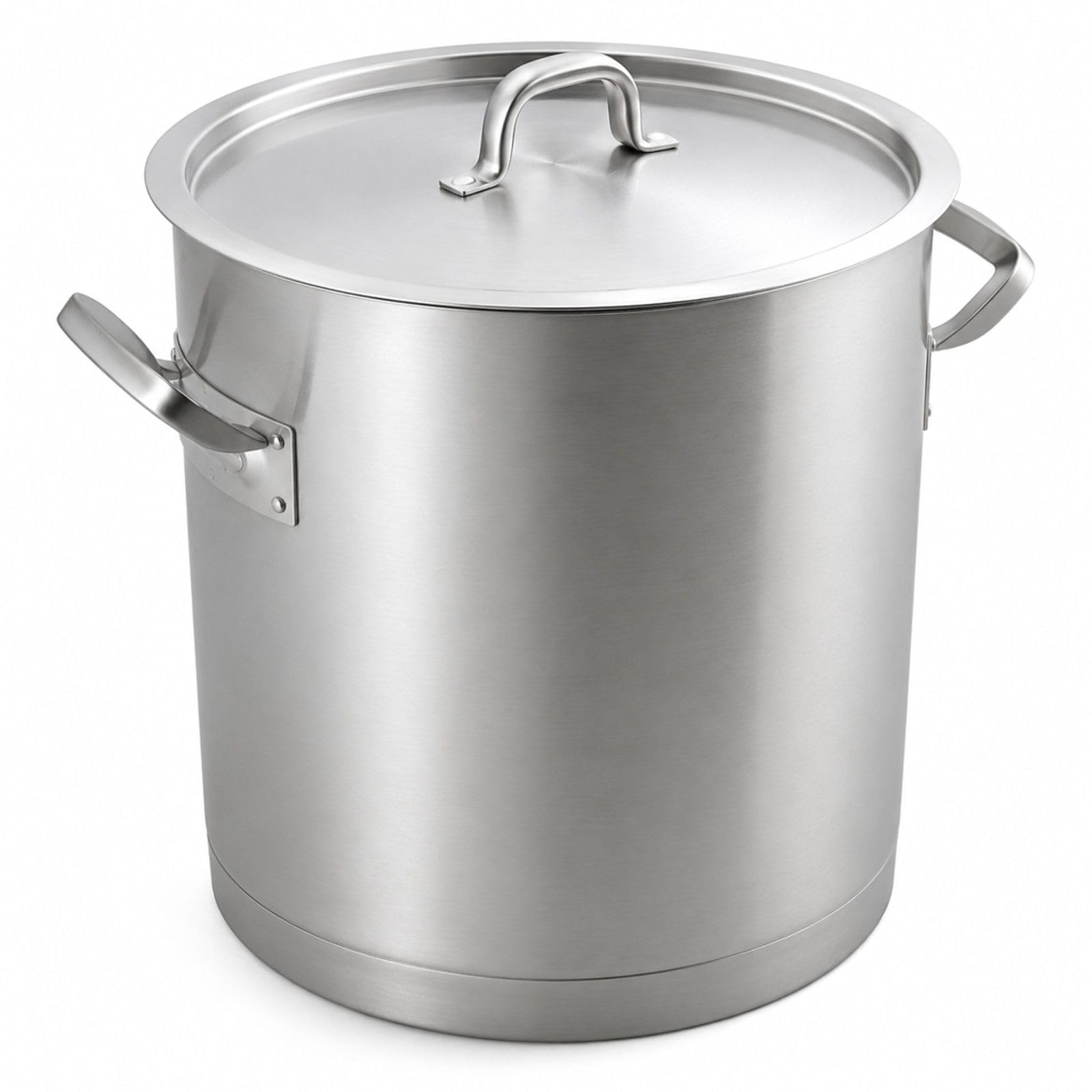 Edelstahl Kochtopf 39,7 L mit Deckel und Griffen, großer Suppentopf für Restaurant, Veranstaltung und Gewerbeküche
