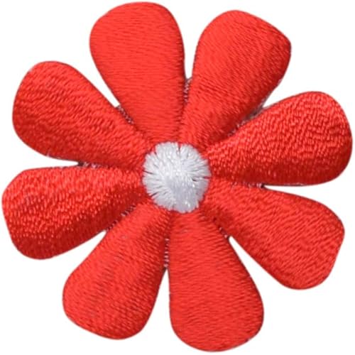 Miniatura 10 de Flor de margarita blanca de 4 pulgadas con parche bordado de pistil amarillo para planchar