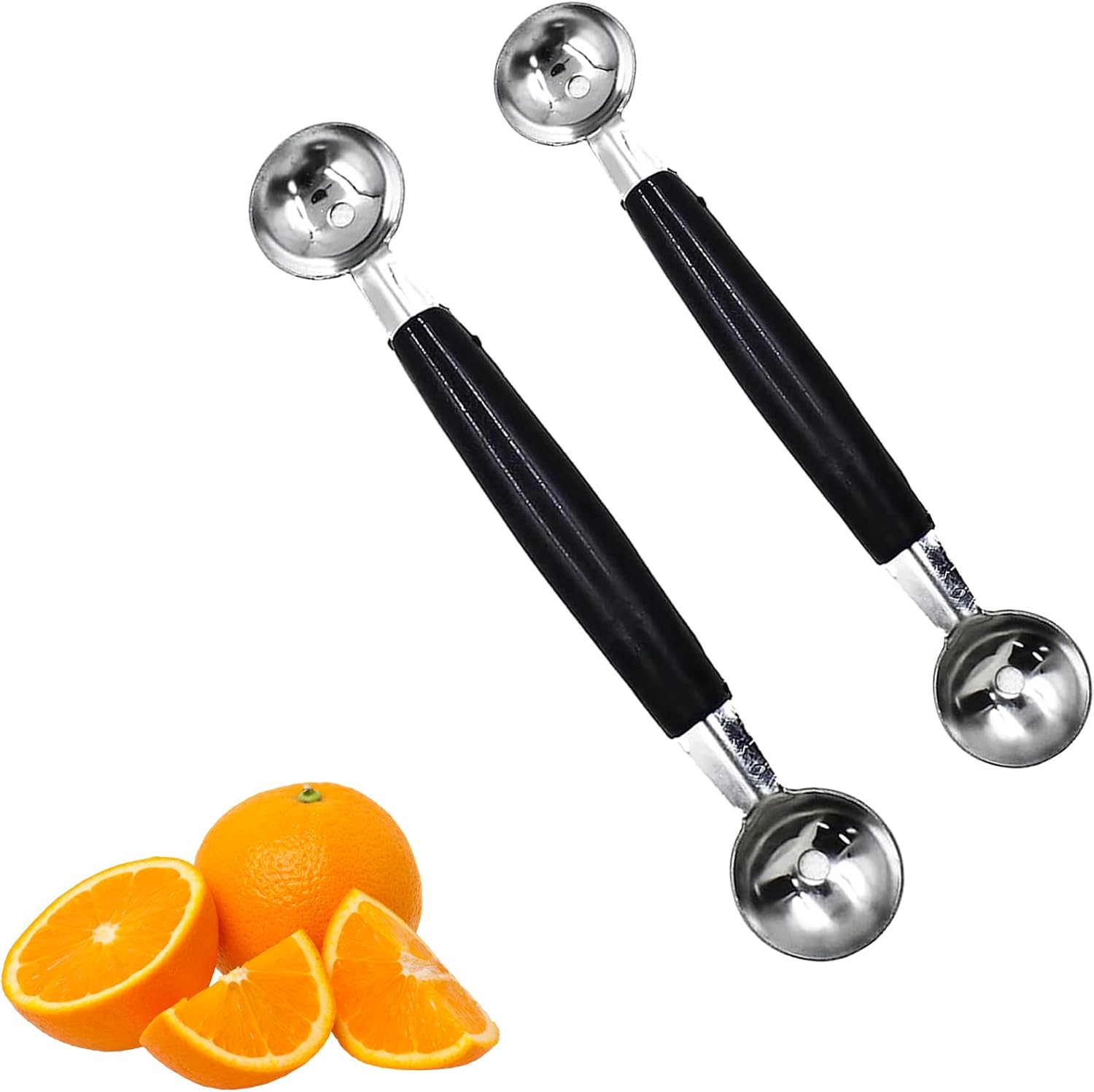 2 PCS Double Sided Melon Baller, Melon Baller Scoop, Round Melon Balls