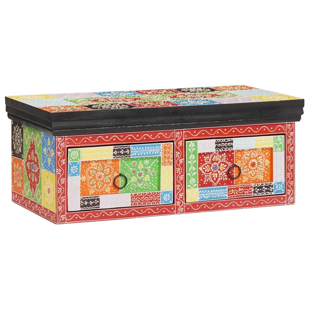 **Mueble de TV de mango de madera maciza montado en la pared, mueble de TV con compartimentos de almacenamiento, rectangular para salón, 60 x 30 x 24 cm, multicolor**